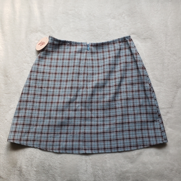 Verge Girl Blue and Red Plaid Mini Skirt - Picture 2 of 5